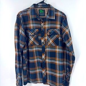 HIPPIE TREE - Jimmy Webb‎ Series Men's Plaid Button-Down Shirt - Navy and Brown